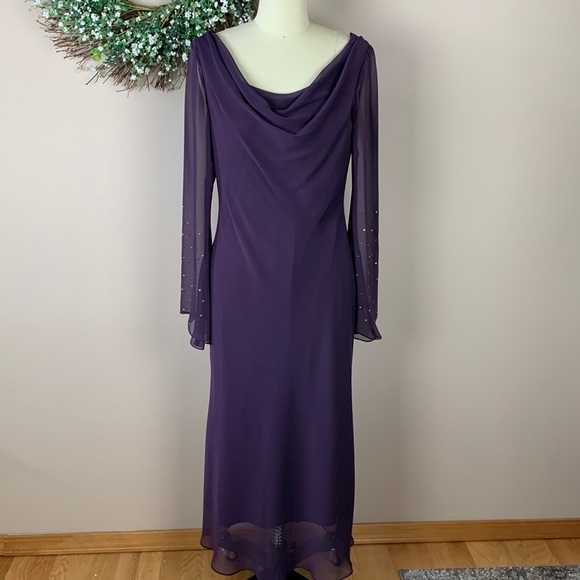 Vintage Patra Purple Plum Evening Gown Size 12 - Picture 1 of 7